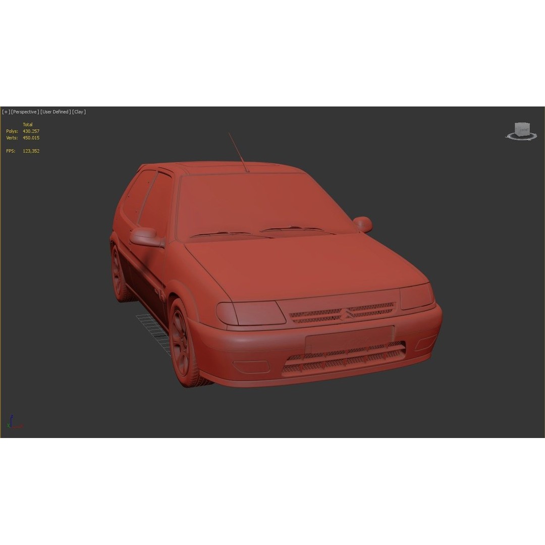 Citroen Saxo VTS 3D Model – High Poly Game Asset, FBX, OBJ - View 12