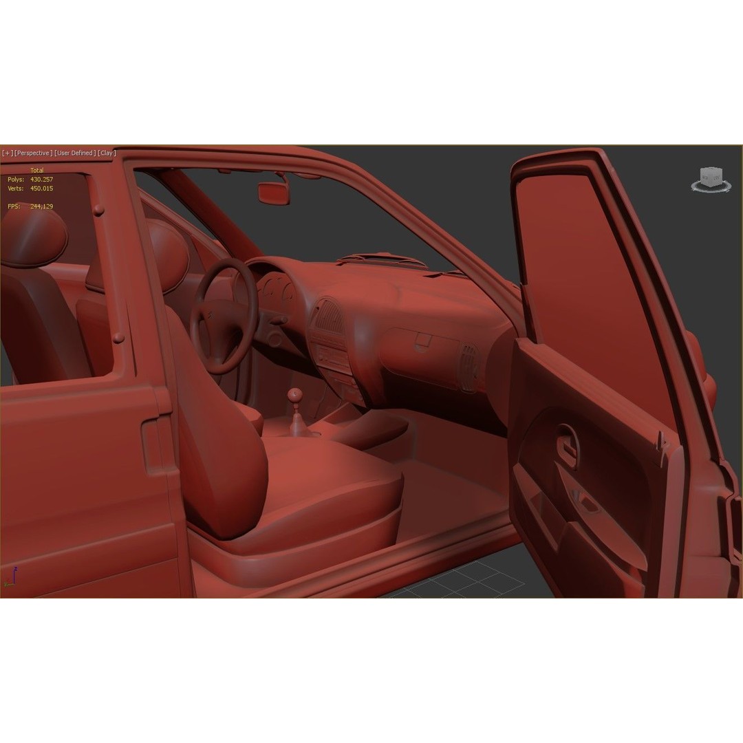 Citroen Saxo VTS 3D Model – High Poly Game Asset, FBX, OBJ - View 14