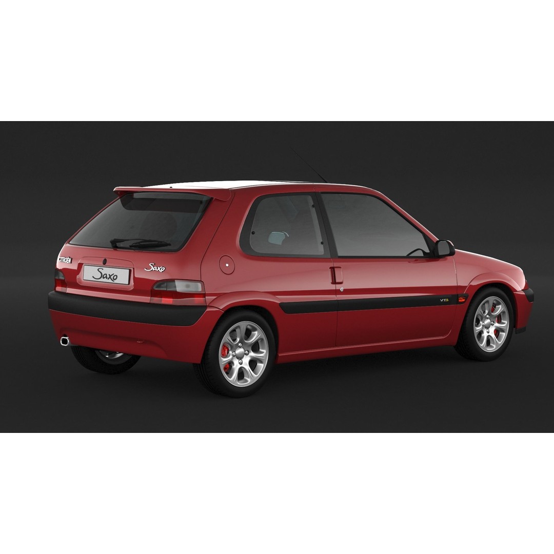 Citroen Saxo VTS 3D Model – High Poly Game Asset, FBX, OBJ - View 3