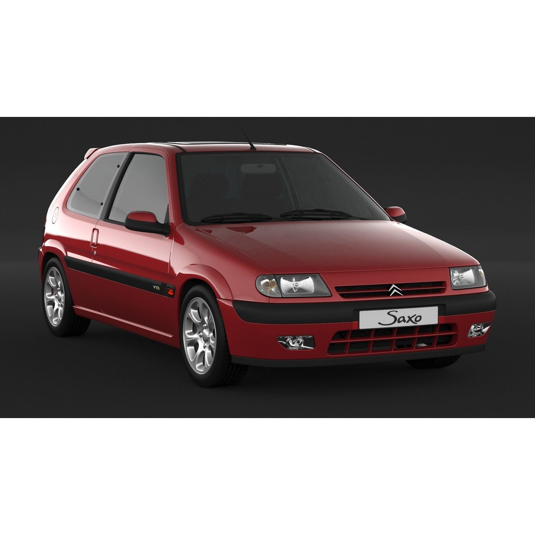 Citroen Saxo VTS 3D Model – High Poly Game Asset, FBX, OBJ - View 4