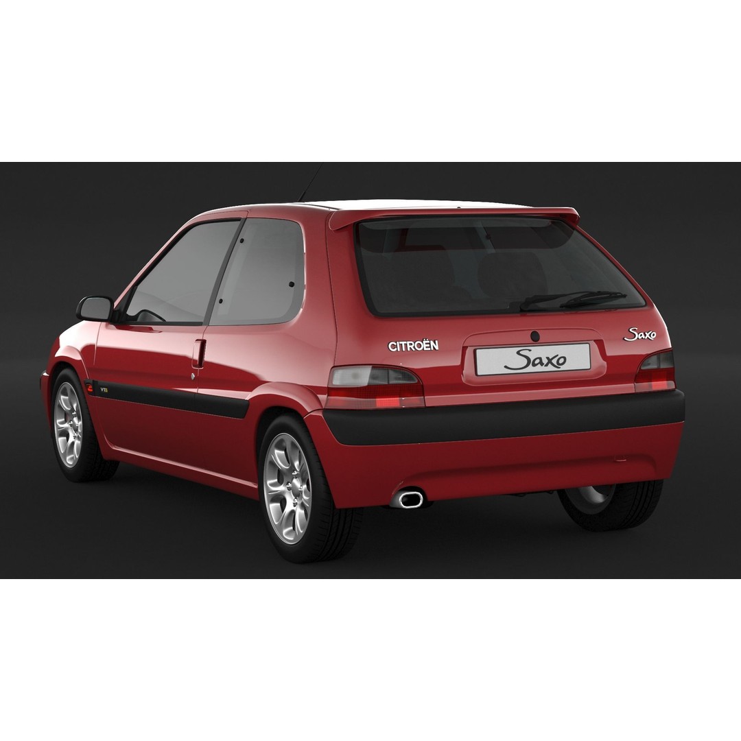 Citroen Saxo VTS 3D Model – High Poly Game Asset, FBX, OBJ - View 5
