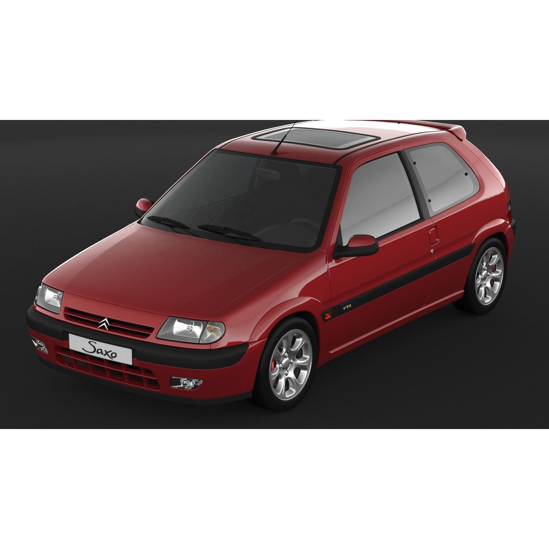 Citroen Saxo VTS 3D Model – High Poly Game Asset, FBX, OBJ - View 7