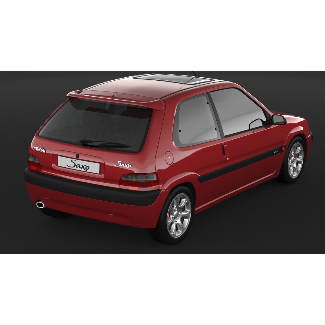 Citroen Saxo VTS 3D Model – High Poly Game Asset, FBX, OBJ - View 8