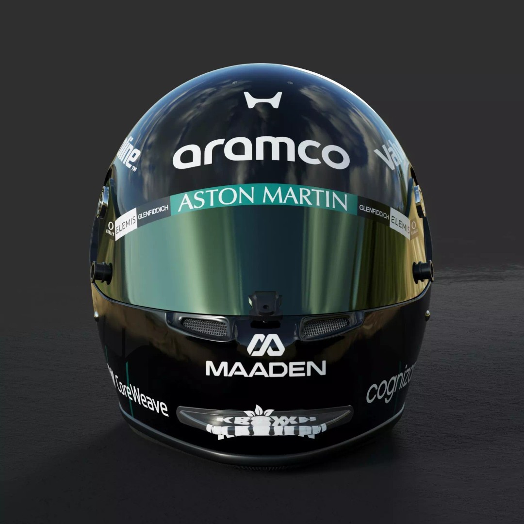 Aston Martin F1 Team Helmets 2026 3D Model – PBR Textures, Game-Ready Formats - View 10