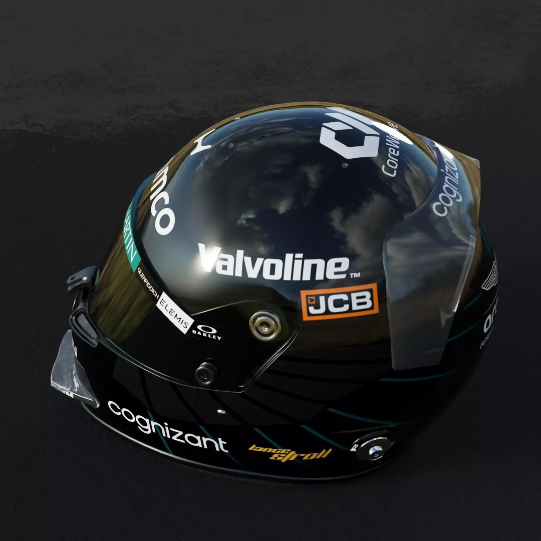Aston Martin F1 Team Helmets 2026 3D Model – PBR Textures, Game-Ready Formats - View 14