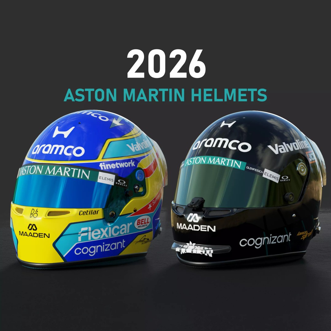 Aston Martin F1 Team Helmets 2026 3D Model – PBR Textures, Game-Ready Formats - View 2