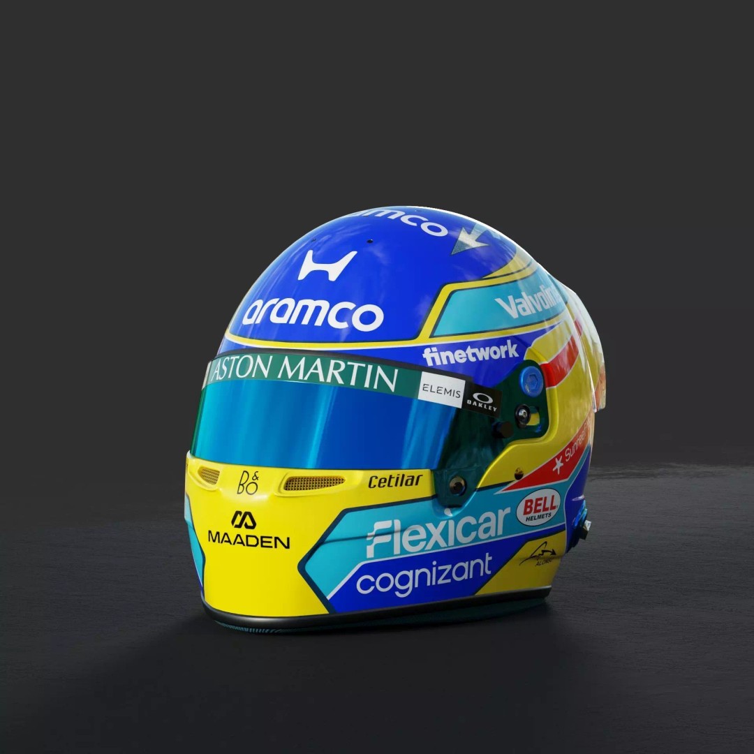 Aston Martin F1 Team Helmets 2026 3D Model – PBR Textures, Game-Ready Formats - View 3