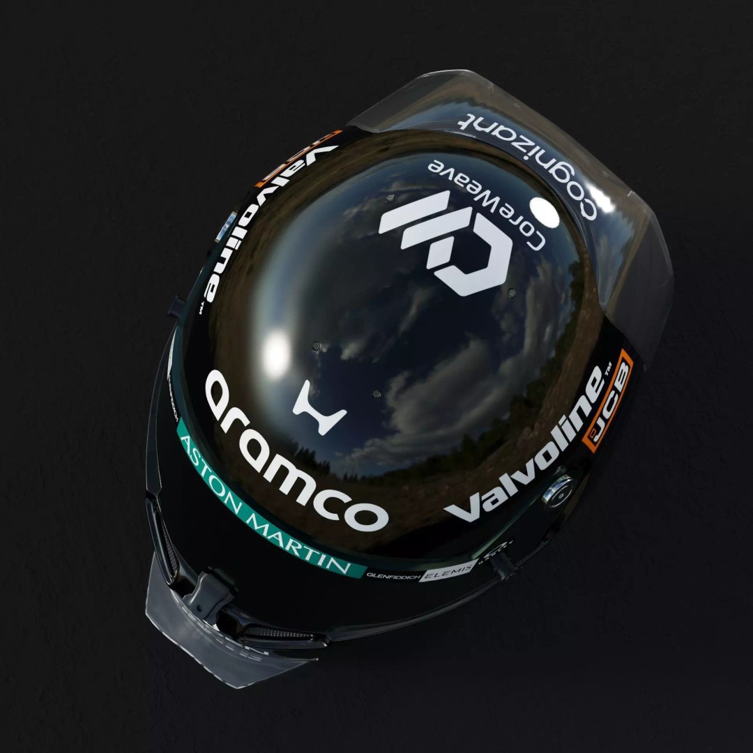 Aston Martin F1 Team Helmets 2026 3D Model – PBR Textures, Game-Ready Formats - View 32