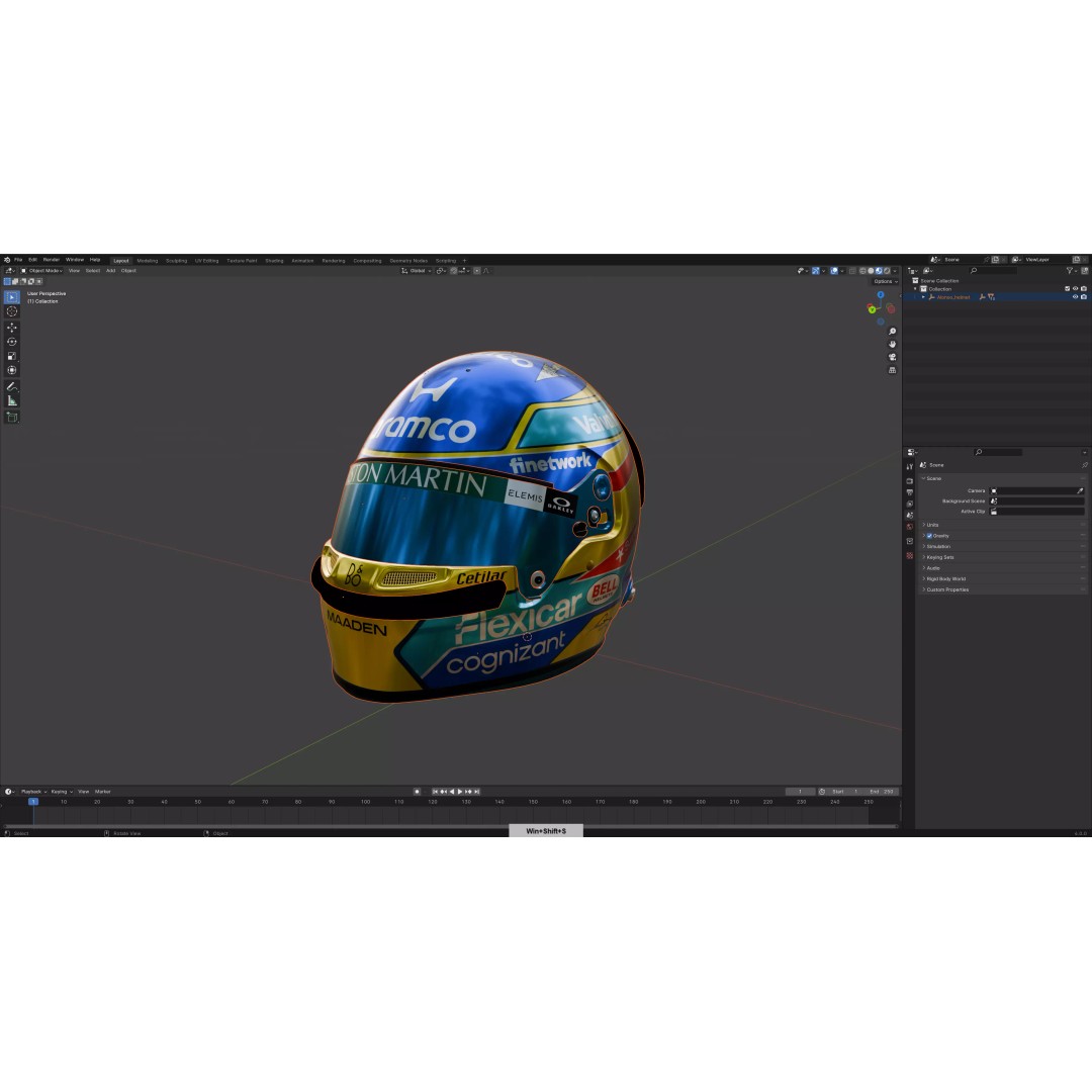 Aston Martin F1 Team Helmets 2026 3D Model – PBR Textures, Game-Ready Formats - View 35