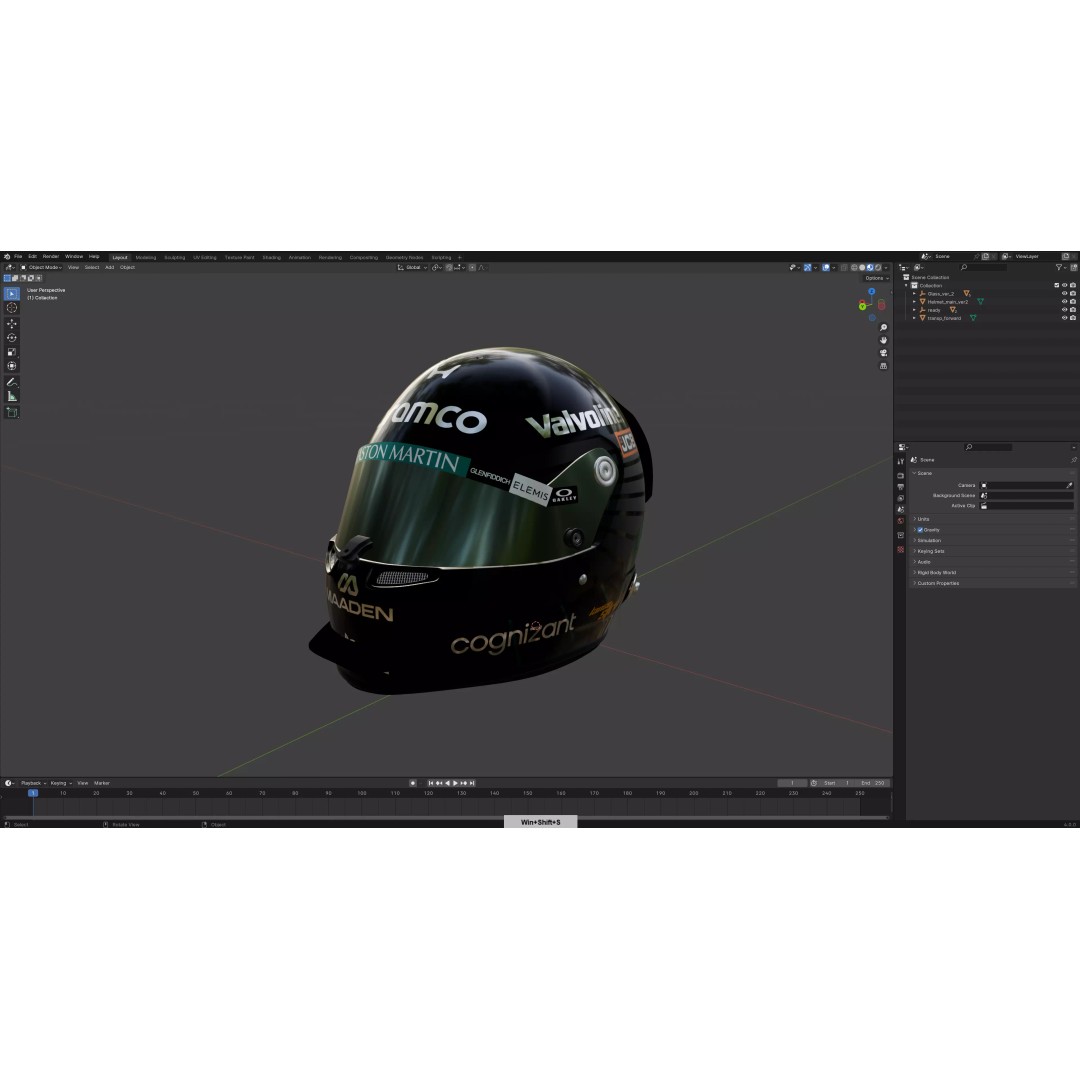 Aston Martin F1 Team Helmets 2026 3D Model – PBR Textures, Game-Ready Formats - View 36
