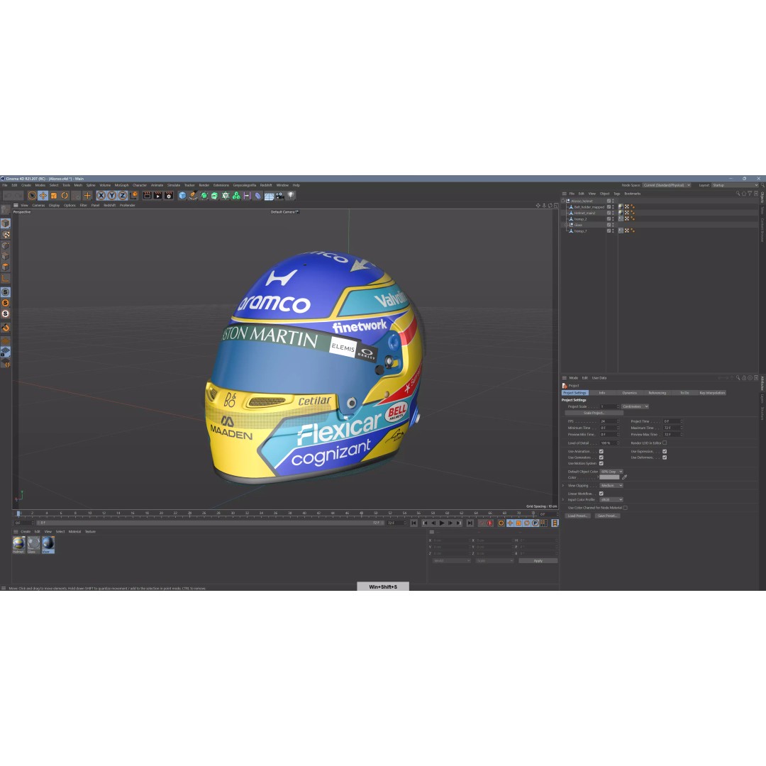 Aston Martin F1 Team Helmets 2026 3D Model – PBR Textures, Game-Ready Formats - View 37