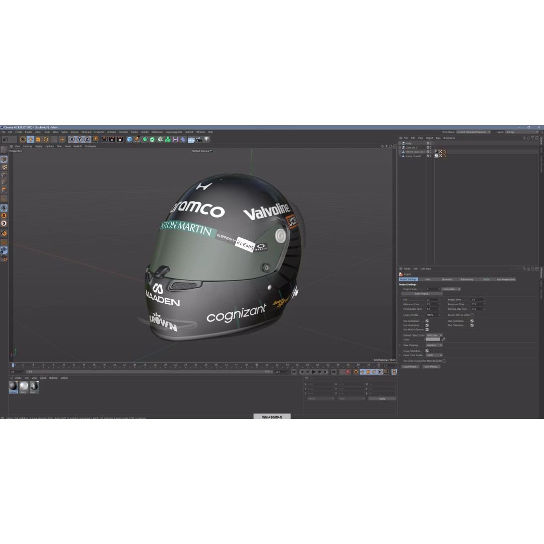 Aston Martin F1 Team Helmets 2026 3D Model – PBR Textures, Game-Ready Formats - View 38