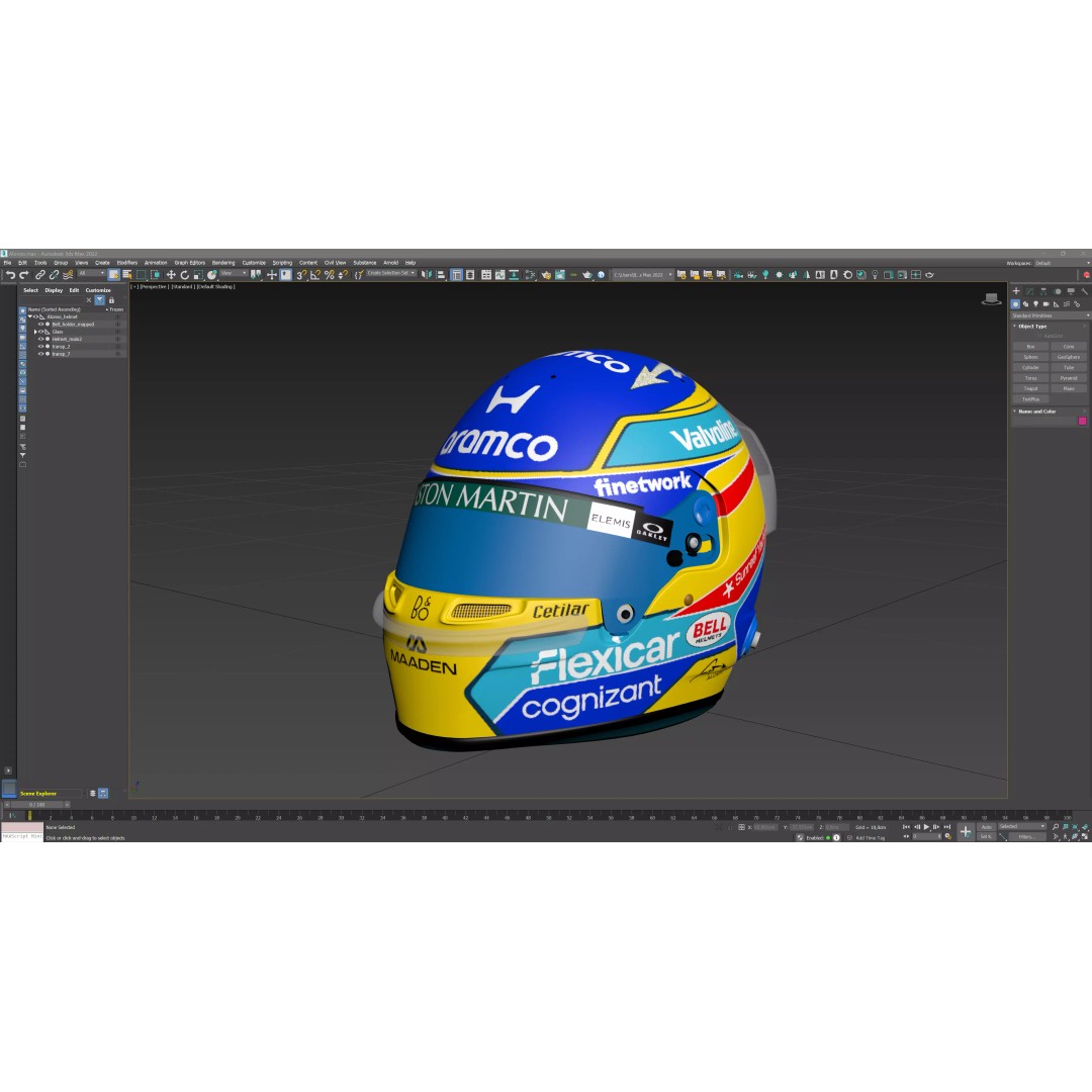 Aston Martin F1 Team Helmets 2026 3D Model – PBR Textures, Game-Ready Formats - View 39