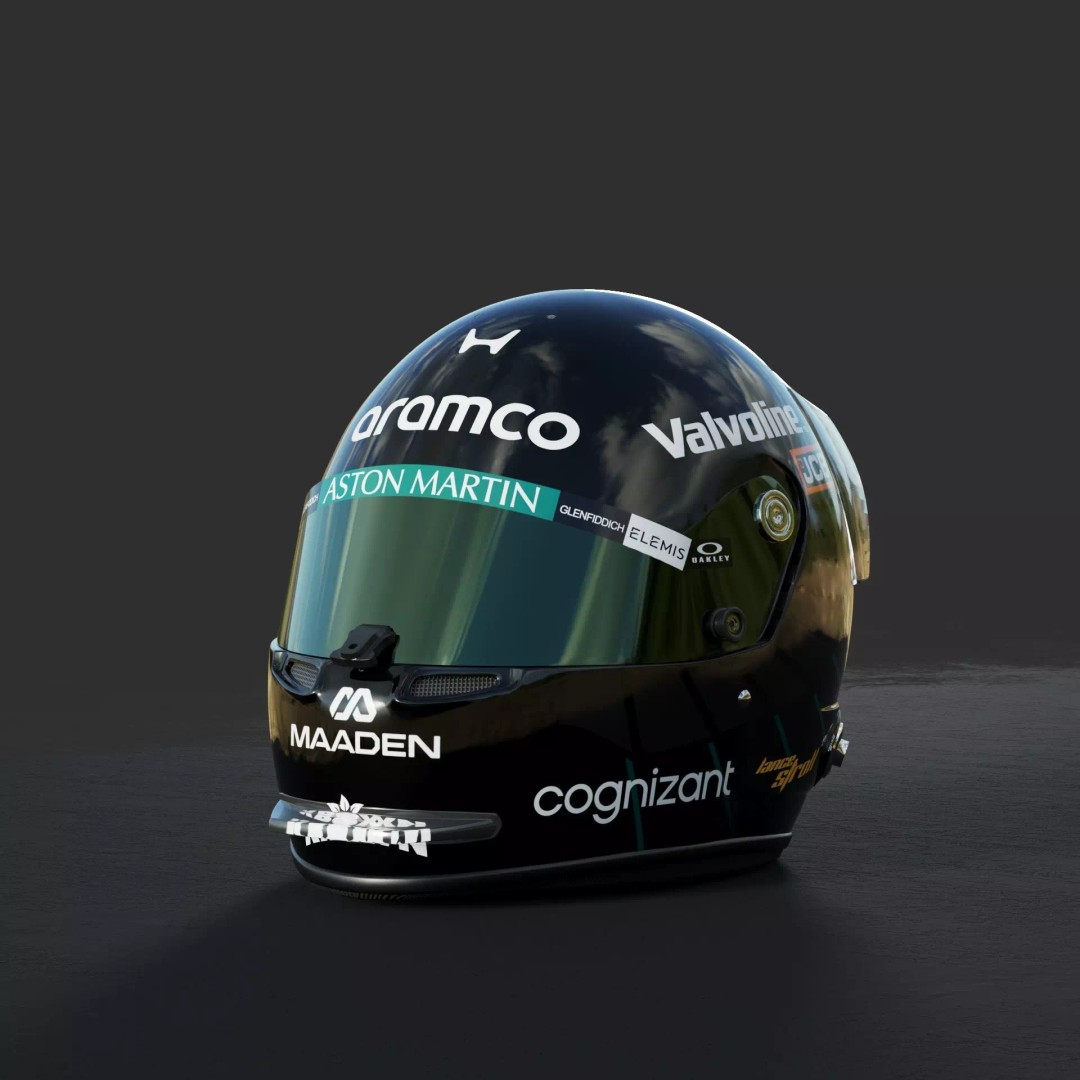 Aston Martin F1 Team Helmets 2026 3D Model – PBR Textures, Game-Ready Formats - View 4