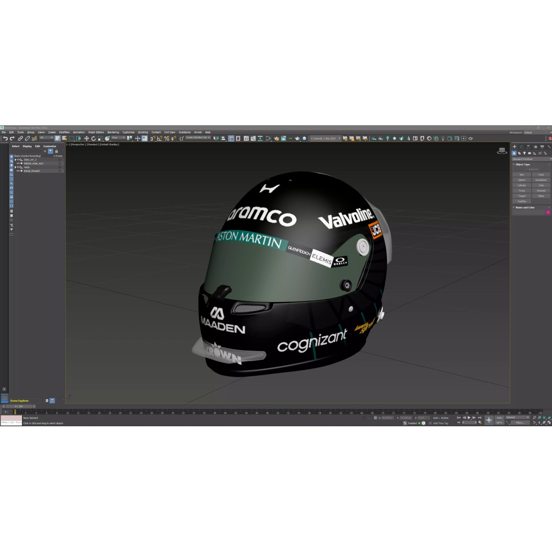 Aston Martin F1 Team Helmets 2026 3D Model – PBR Textures, Game-Ready Formats - View 40