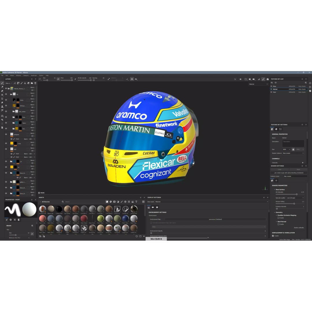 Aston Martin F1 Team Helmets 2026 3D Model – PBR Textures, Game-Ready Formats - View 41