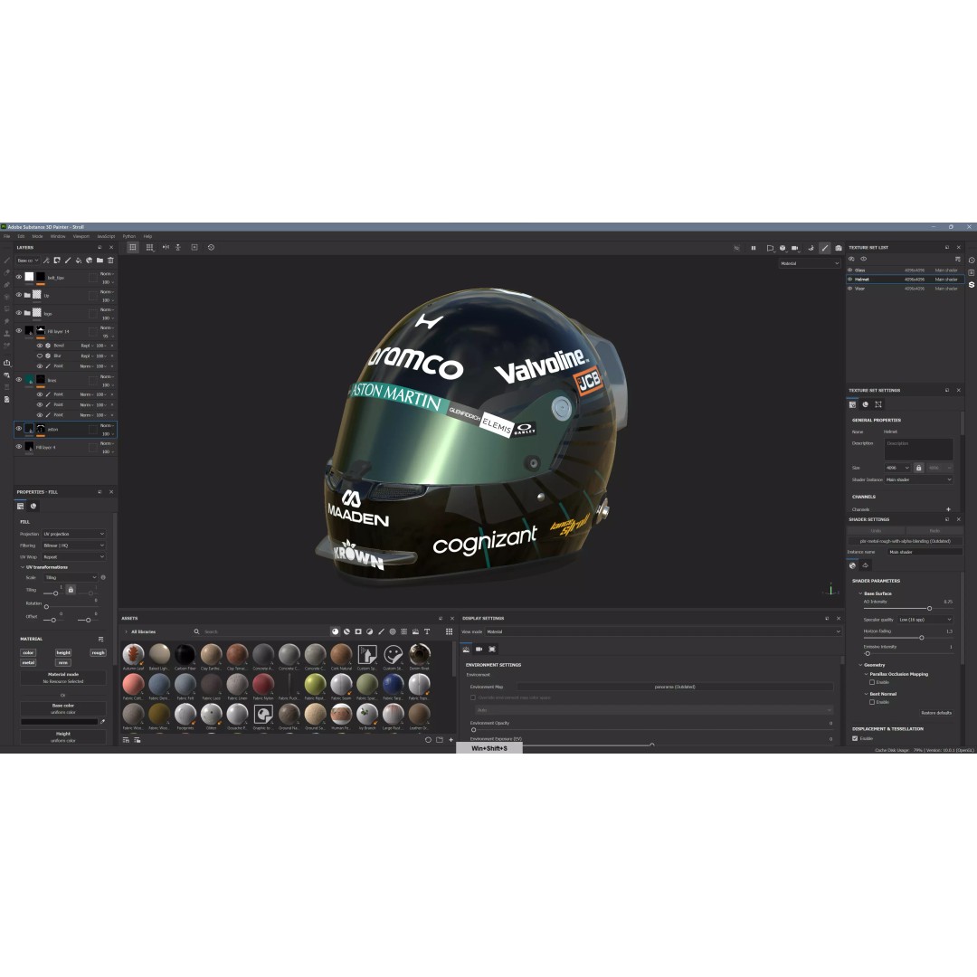 Aston Martin F1 Team Helmets 2026 3D Model – PBR Textures, Game-Ready Formats - View 42