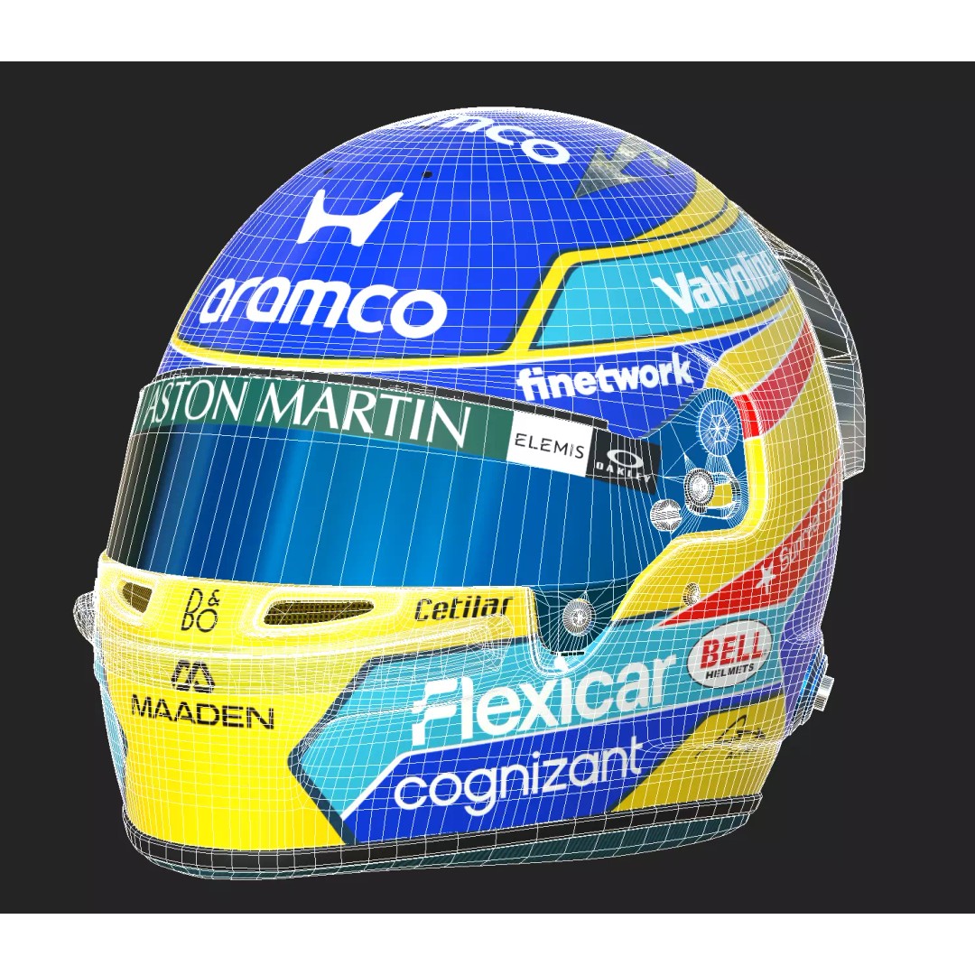 Aston Martin F1 Team Helmets 2026 3D Model – PBR Textures, Game-Ready Formats - View 43