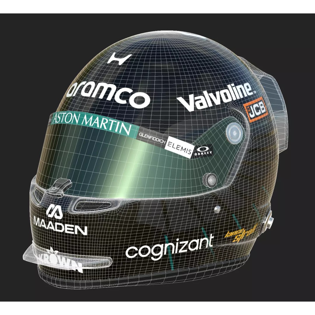Aston Martin F1 Team Helmets 2026 3D Model – PBR Textures, Game-Ready Formats - View 44