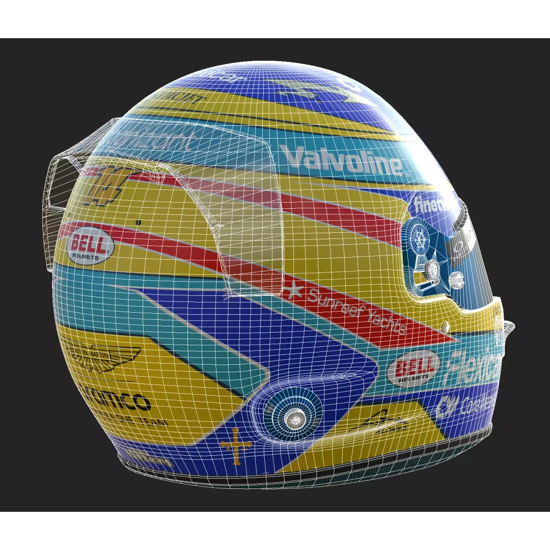 Aston Martin F1 Team Helmets 2026 3D Model – PBR Textures, Game-Ready Formats - View 45
