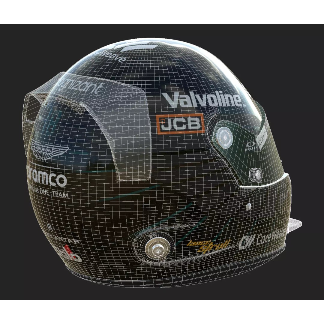 Aston Martin F1 Team Helmets 2026 3D Model – PBR Textures, Game-Ready Formats - View 46