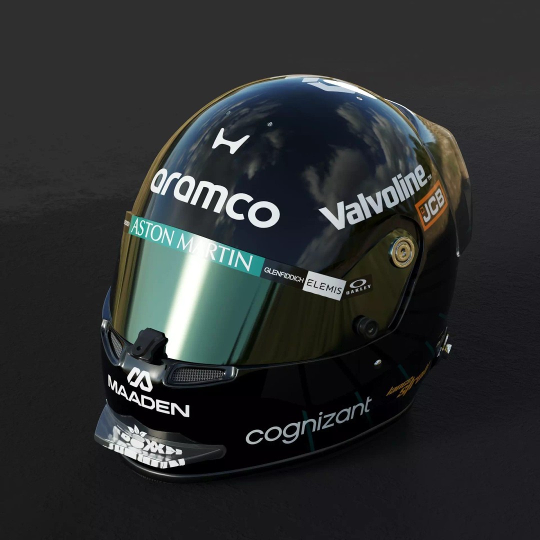 Aston Martin F1 Team Helmets 2026 3D Model – PBR Textures, Game-Ready Formats - View 6