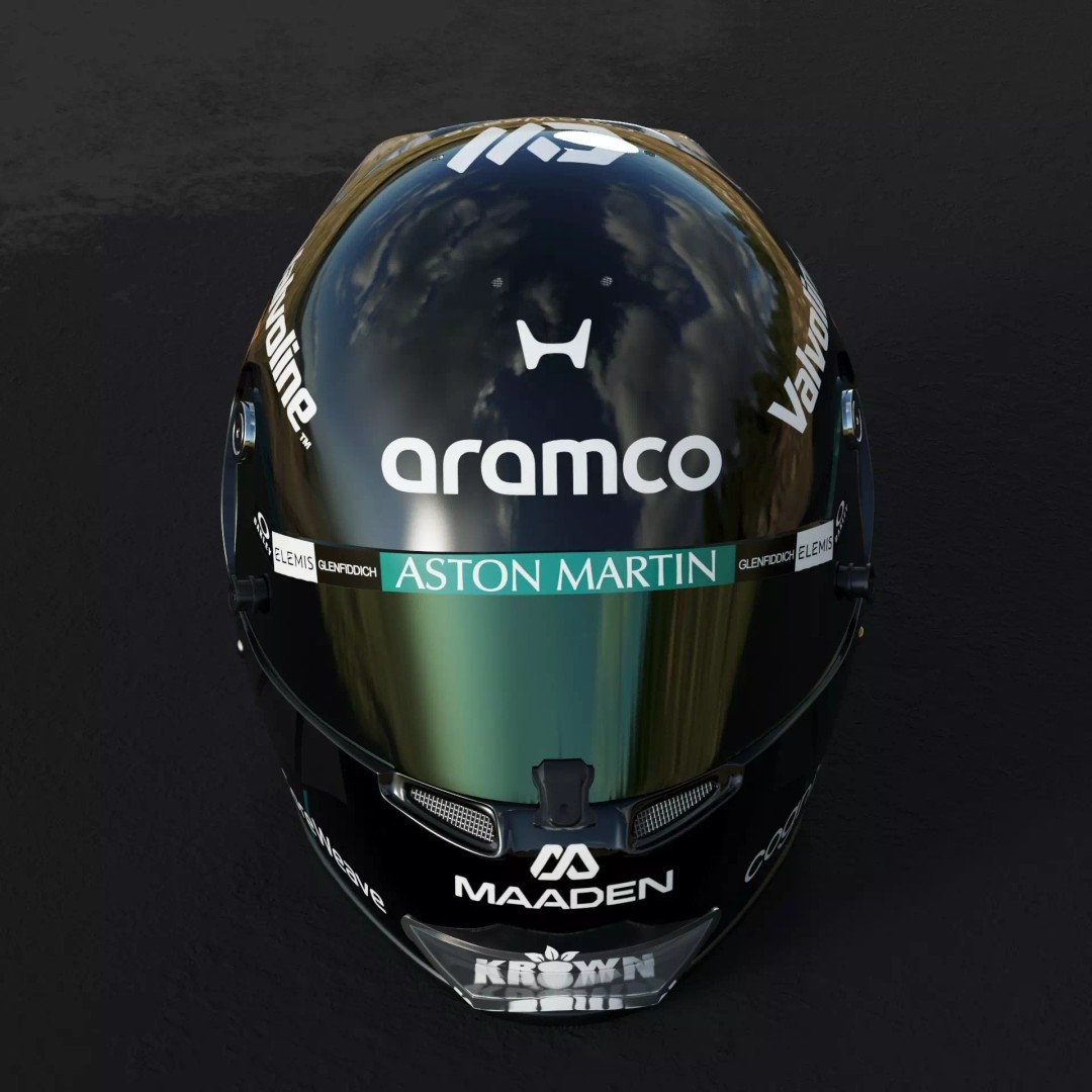 Aston Martin F1 Team Helmets 2026 3D Model – PBR Textures, Game-Ready Formats - View 8