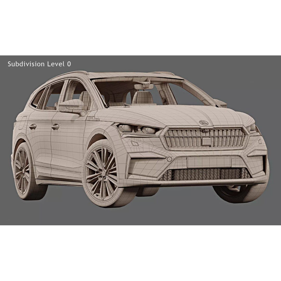 2021 Skoda Enyaq iV 3D Model – Photorealistic Game-Ready Asset, FBX, OBJ - View 17