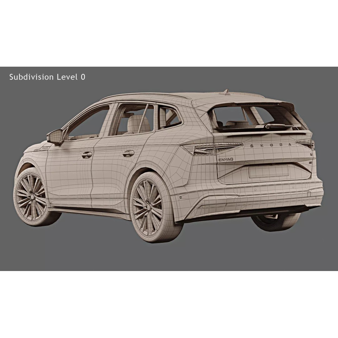 2021 Skoda Enyaq iV 3D Model – Photorealistic Game-Ready Asset, FBX, OBJ - View 18