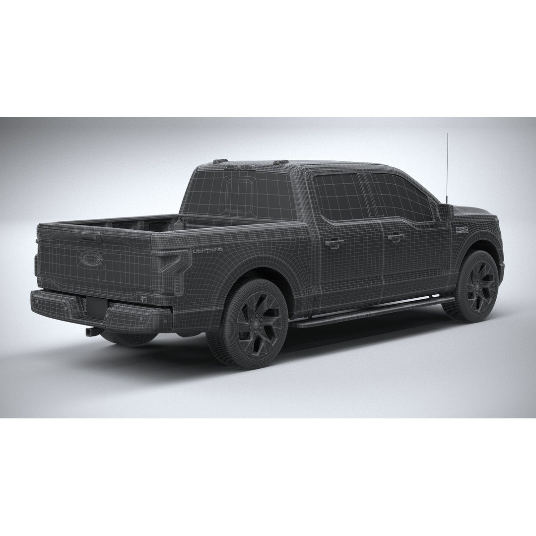 F-150 Lightning Flash 2024 3D Model – High Poly Truck Asset, FBX, OBJ