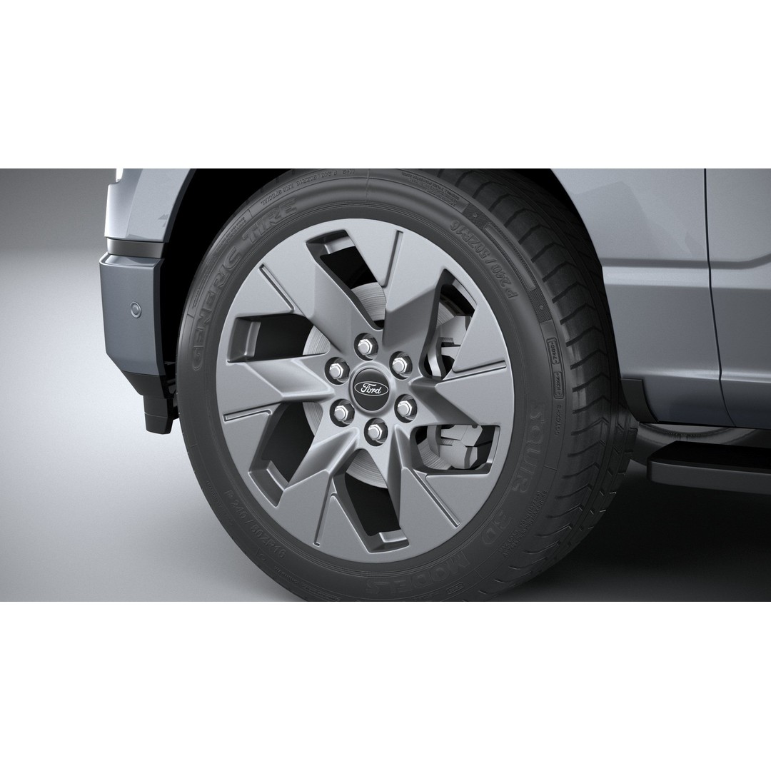 F-150 Lightning Flash 2024 3D Model – High Poly Truck Asset, FBX, OBJ - View 18