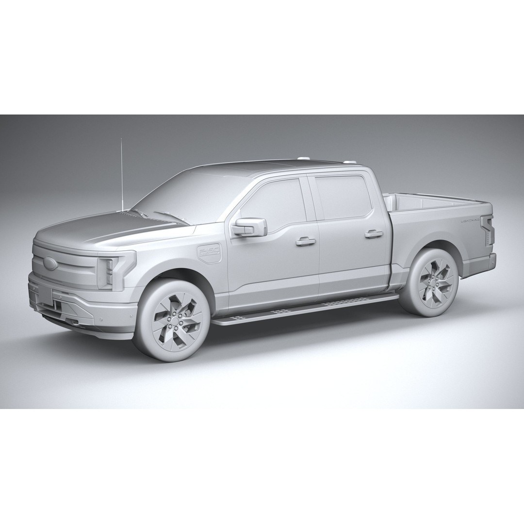 F-150 Lightning Flash 2024 3D Model – High Poly Truck Asset, FBX, OBJ - View 21