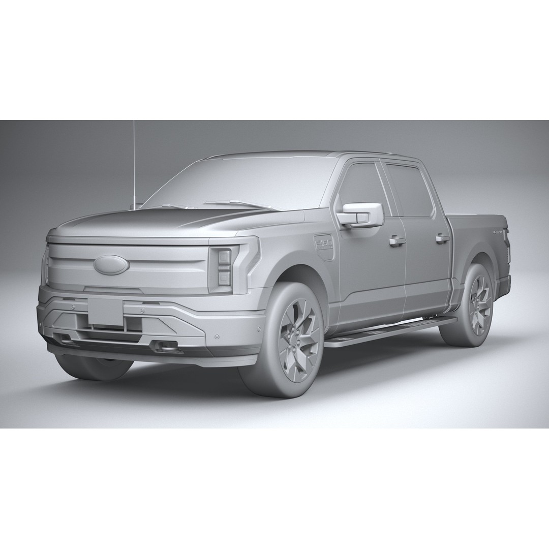 F-150 Lightning Flash 2024 3D Model – High Poly Truck Asset, FBX, OBJ - View 22