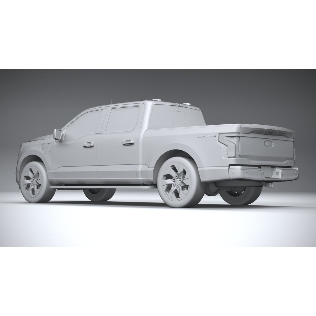 F-150 Lightning Flash 2024 3D Model – High Poly Truck Asset, FBX, OBJ - View 23