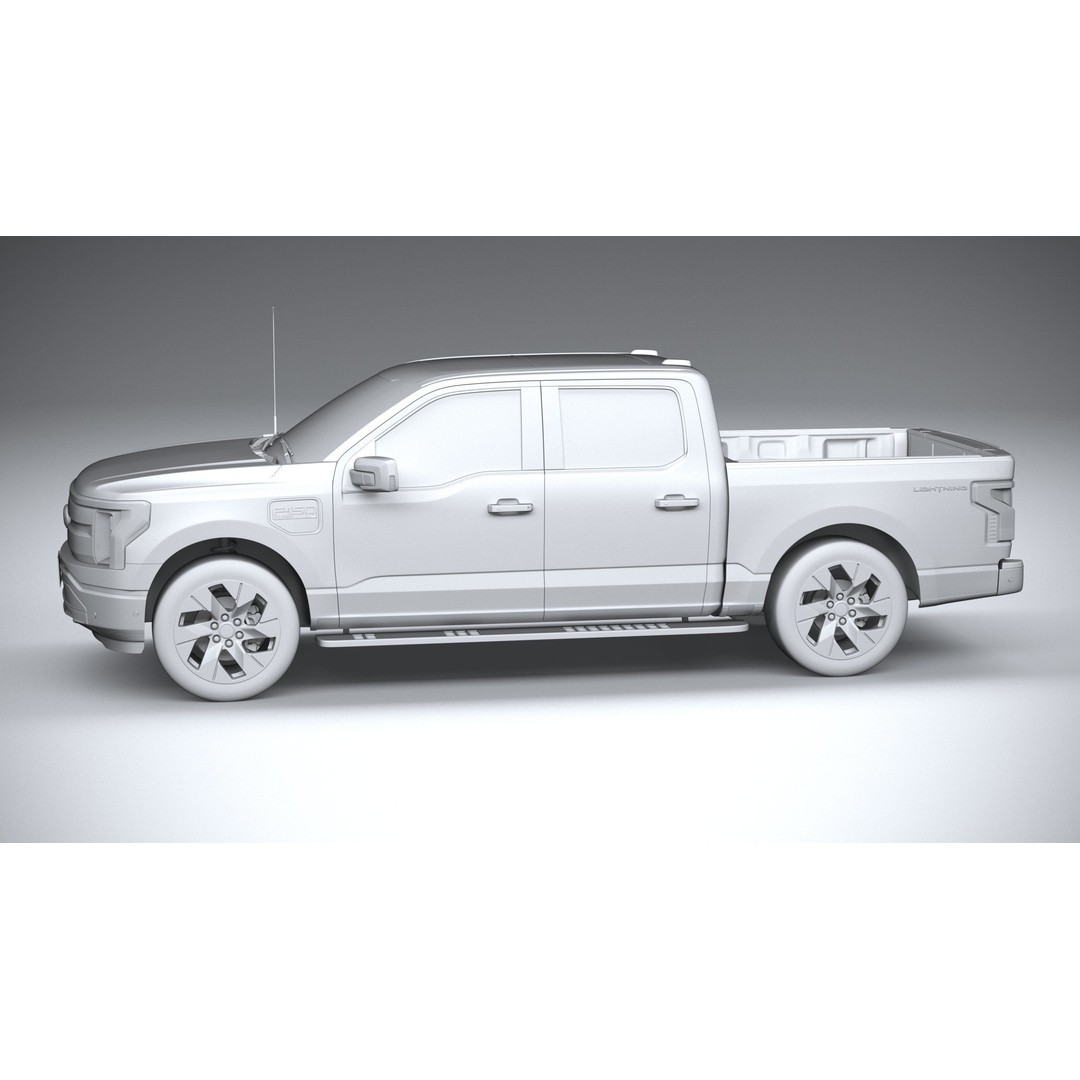 F-150 Lightning Flash 2024 3D Model – High Poly Truck Asset, FBX, OBJ - View 24