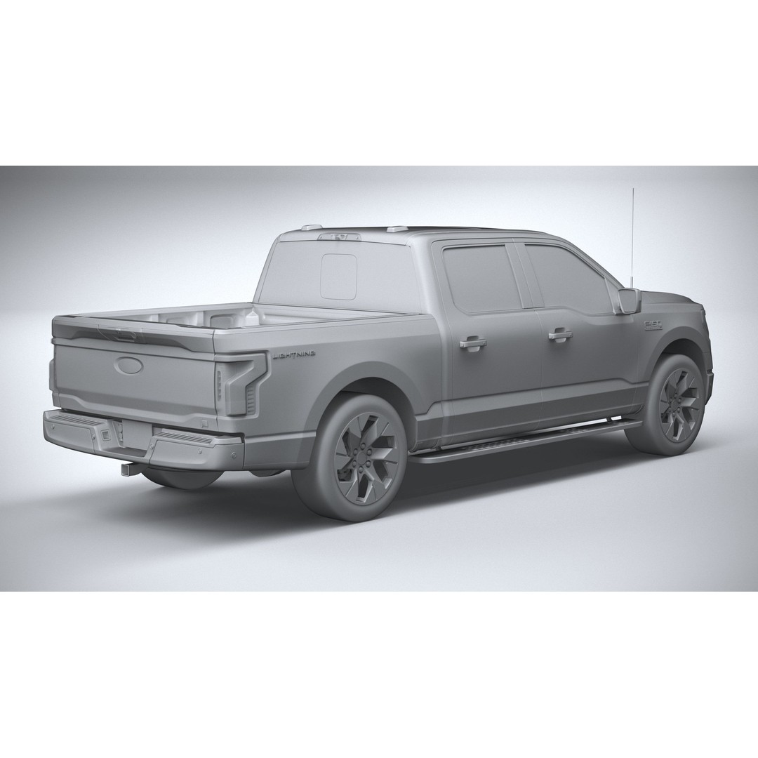 F-150 Lightning Flash 2024 3D Model – High Poly Truck Asset, FBX, OBJ - View 27