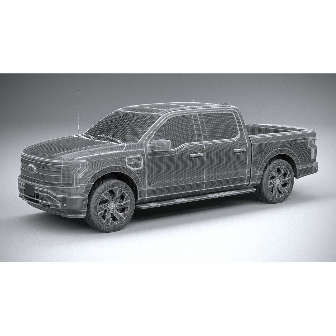 F-150 Lightning Flash 2024 3D Model – High Poly Truck Asset, FBX, OBJ - View 28