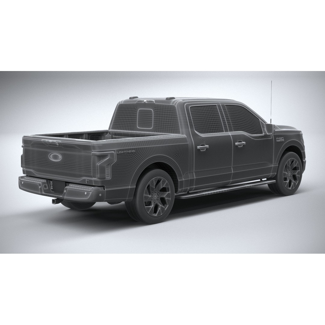 F-150 Lightning Flash 2024 3D Model – High Poly Truck Asset, FBX, OBJ - View 29
