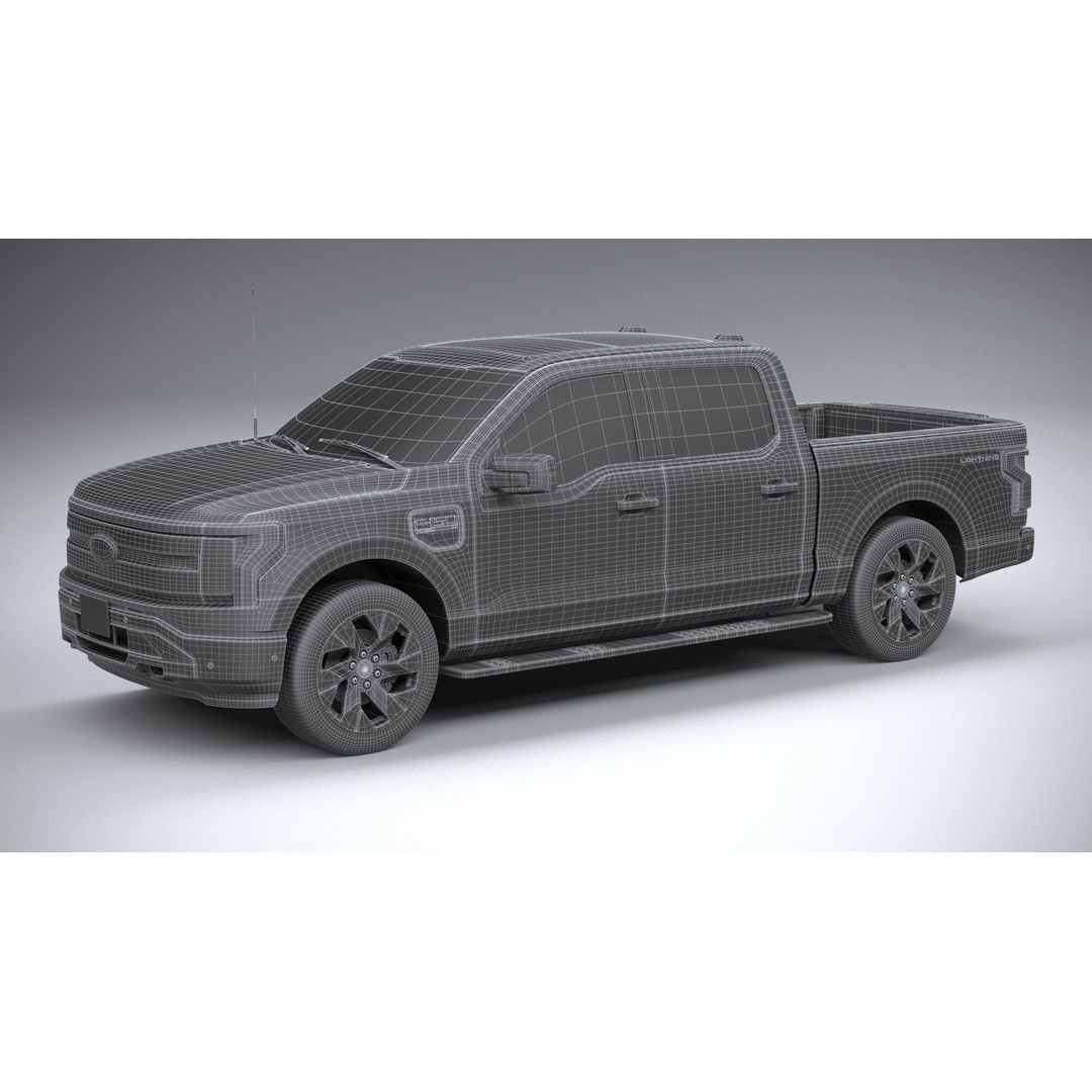 F-150 Lightning Flash 2024 3D Model – High Poly Truck Asset, FBX, OBJ - View 30