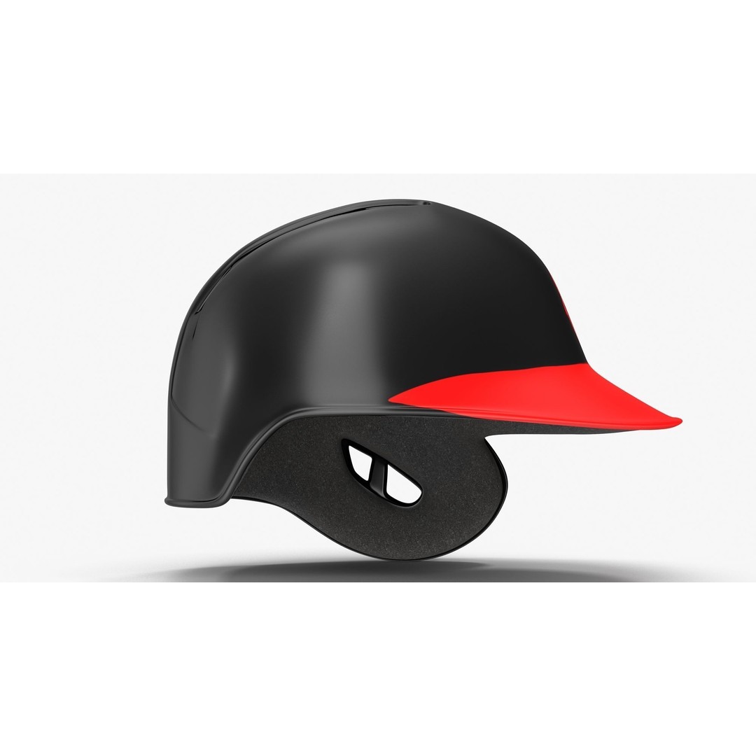 Baseball Helmet 3D Model – Low Poly Black Design for Games - View 11