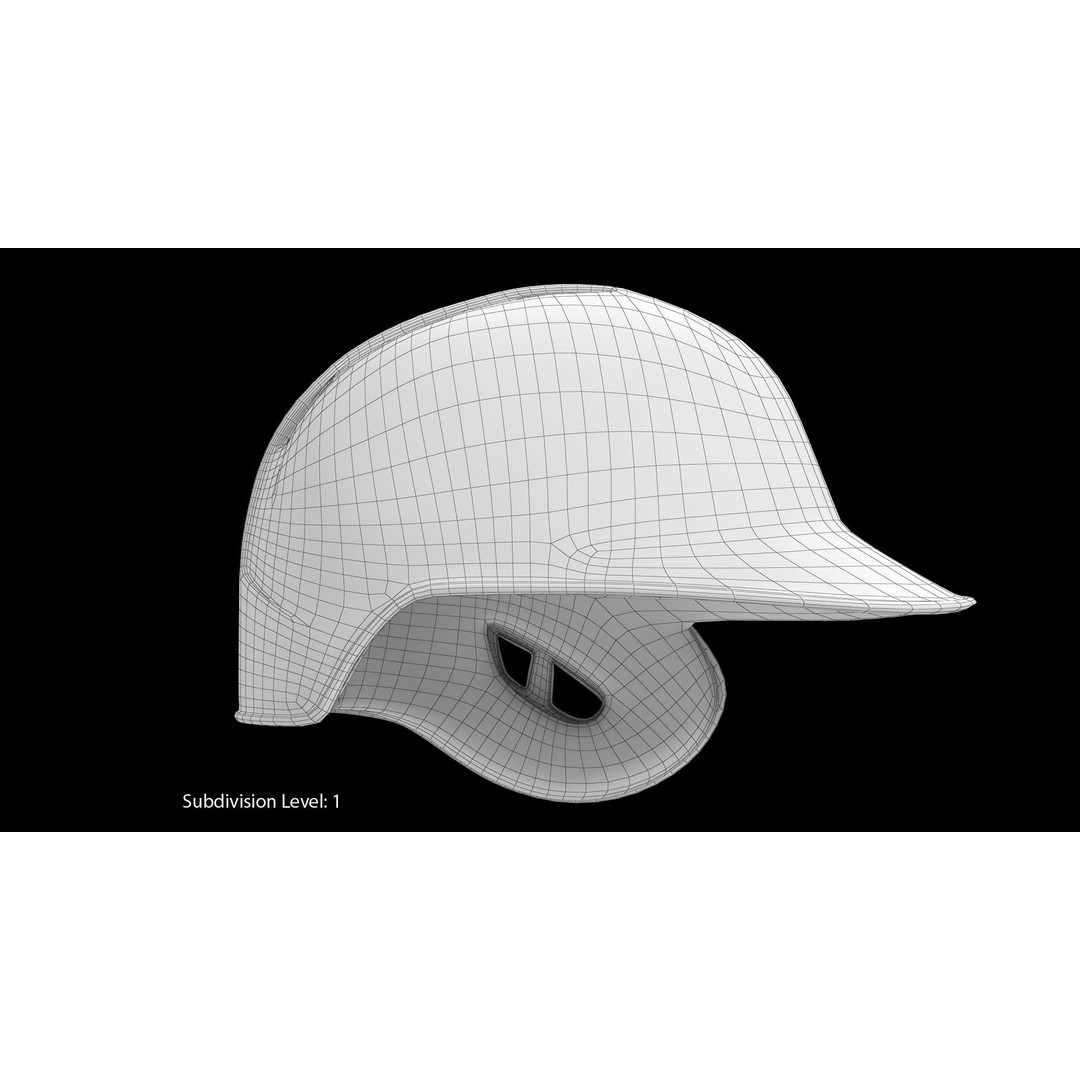 Baseball Helmet 3D Model – Low Poly Black Design for Games - View 13