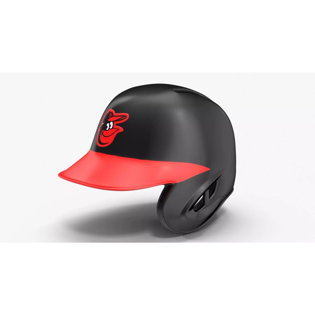 Baseball Helmet 3D Model – Low Poly Black Design for Games - View 2