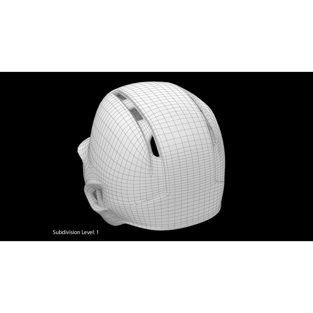 Baseball Helmet 3D Model – Low Poly Black Design for Games - View 7