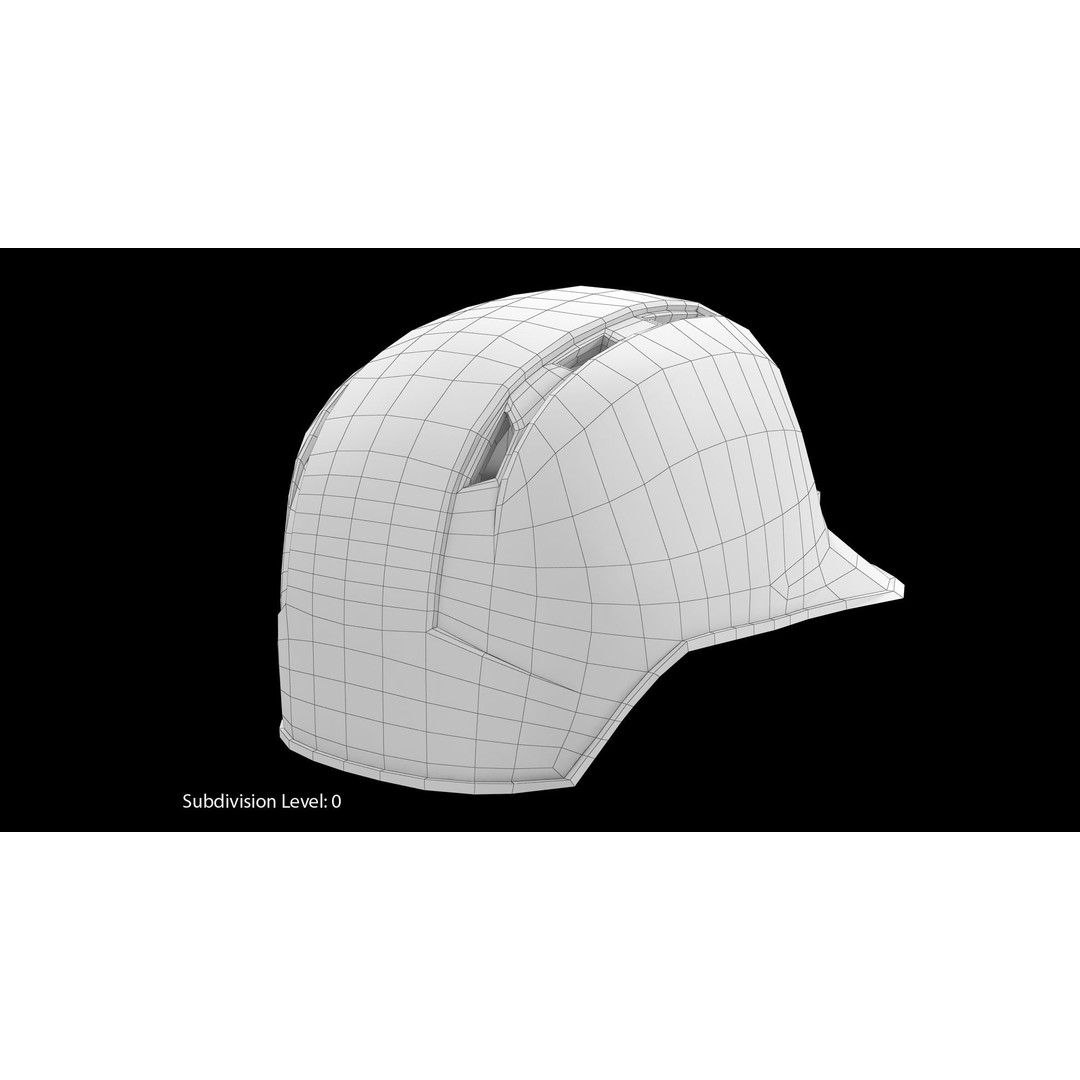 Baseball Helmet 3D Model – Low Poly Black Design for Games - View 9