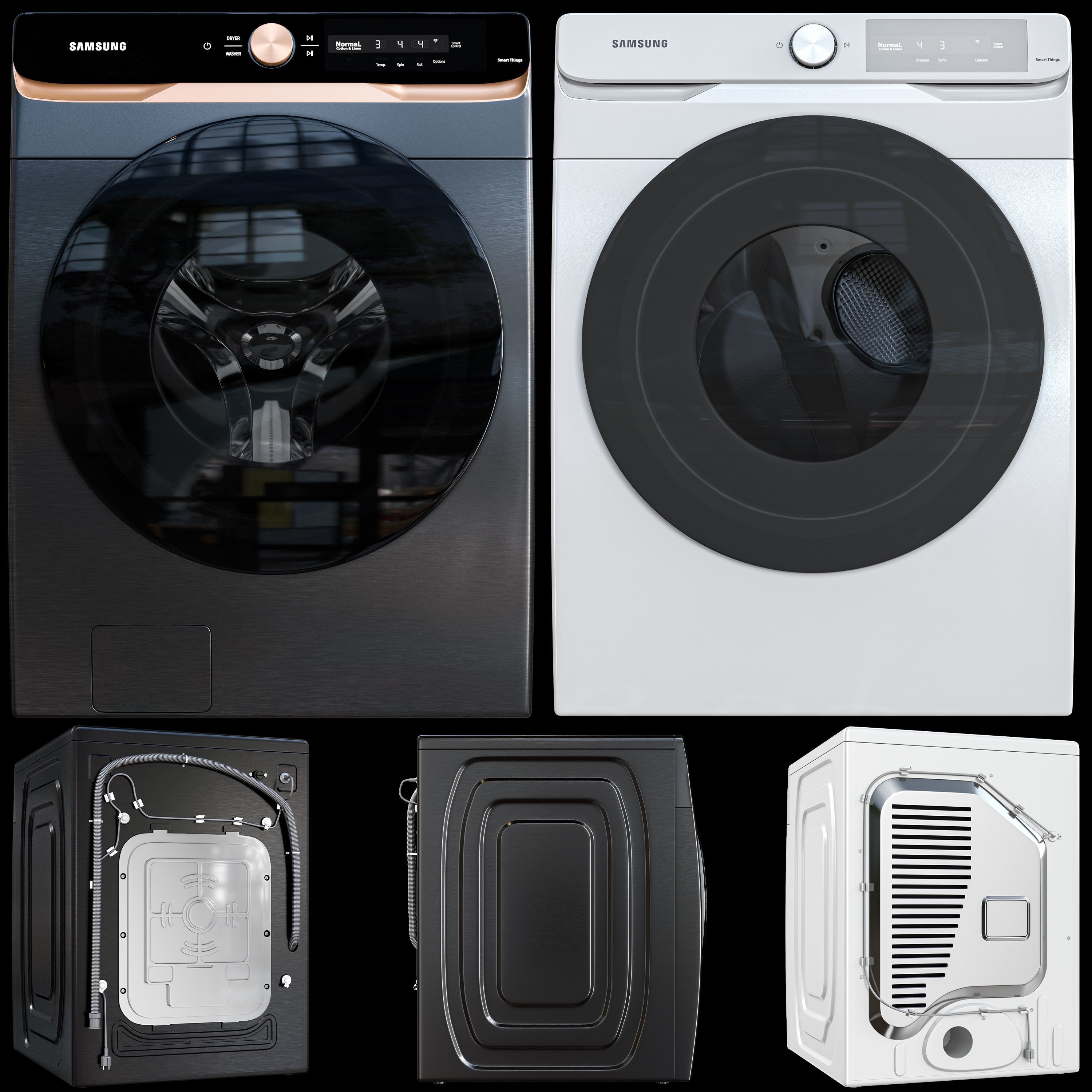 Samsung Washing Machine & Dryer - Game-Ready 3D Model - View 7