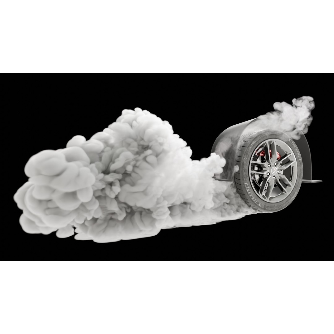 Car Tire Burnout Smoke VDB 3D Model Pack – Static Pyro Simulations for Blender - View 10