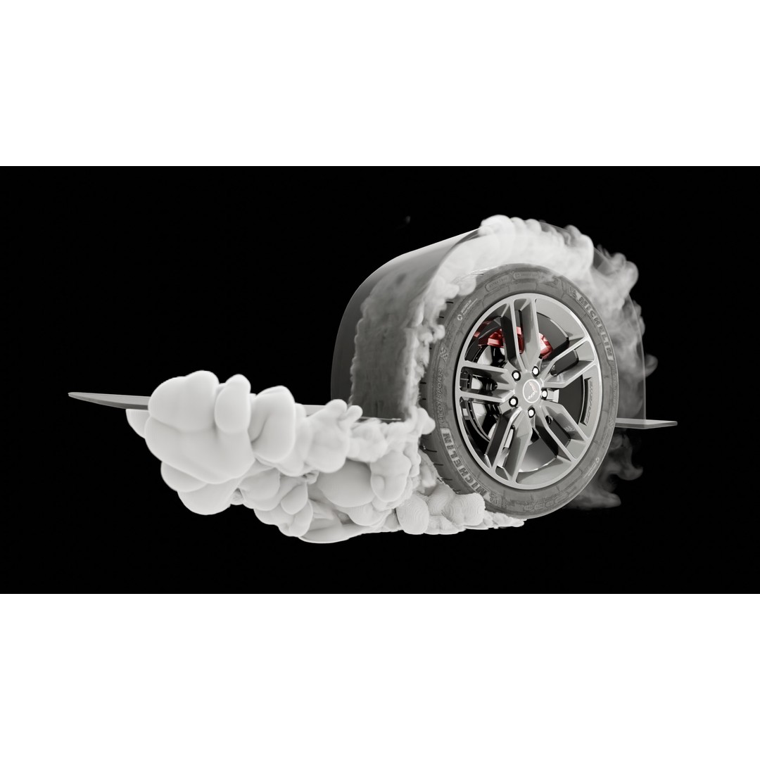 Car Tire Burnout Smoke VDB 3D Model Pack – Static Pyro Simulations for Blender - View 11
