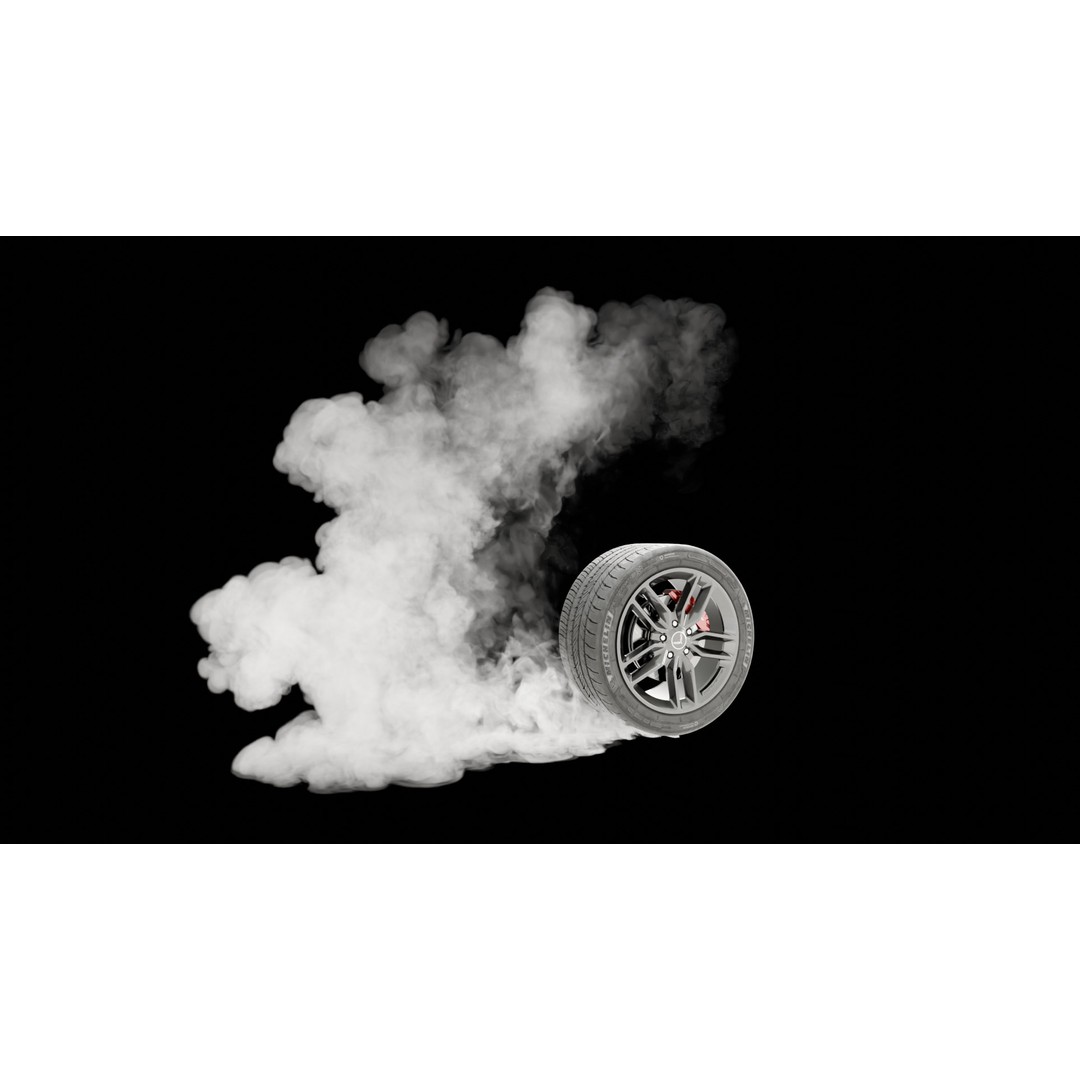 Car Tire Burnout Smoke VDB 3D Model Pack – Static Pyro Simulations for Blender - View 7