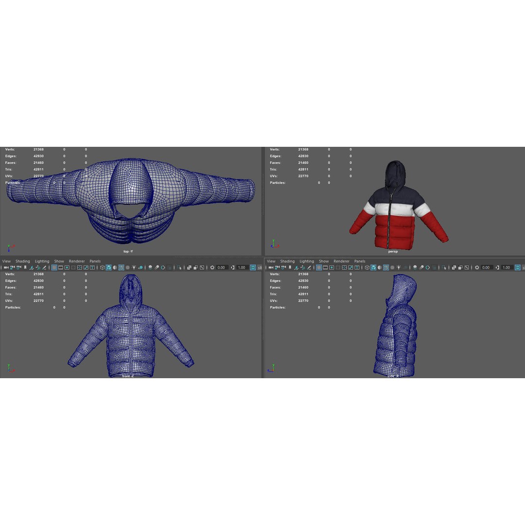 Winter Jacket 3D Model – Low Poly Fashion Coat, PBR Textures