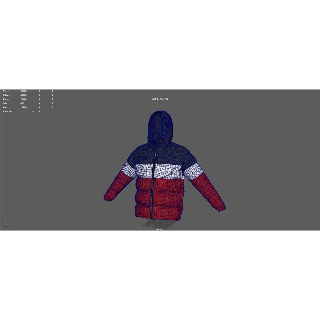 Winter Jacket 3D Model – Low Poly Fashion Coat, PBR Textures - View 11
